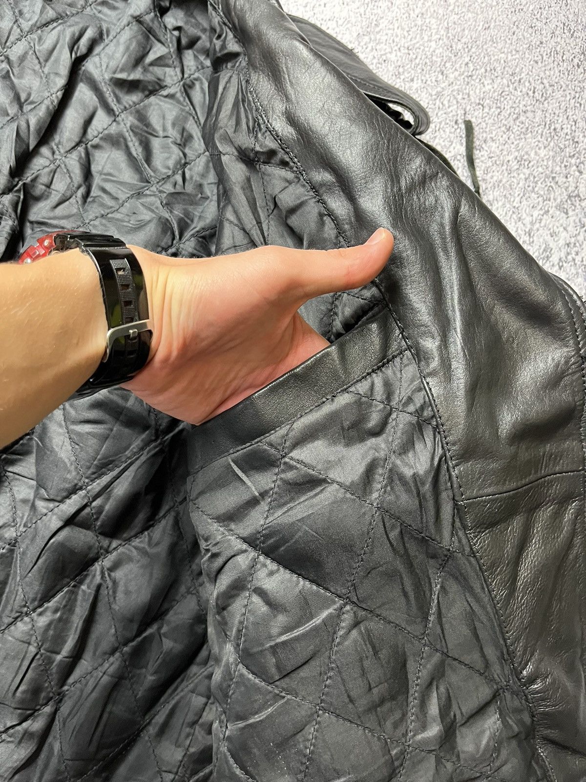 Vintage Vintage Avant Garde Y2k Black Leather Jacket Size US L / EU 52-54 / 3 - 20 Thumbnail