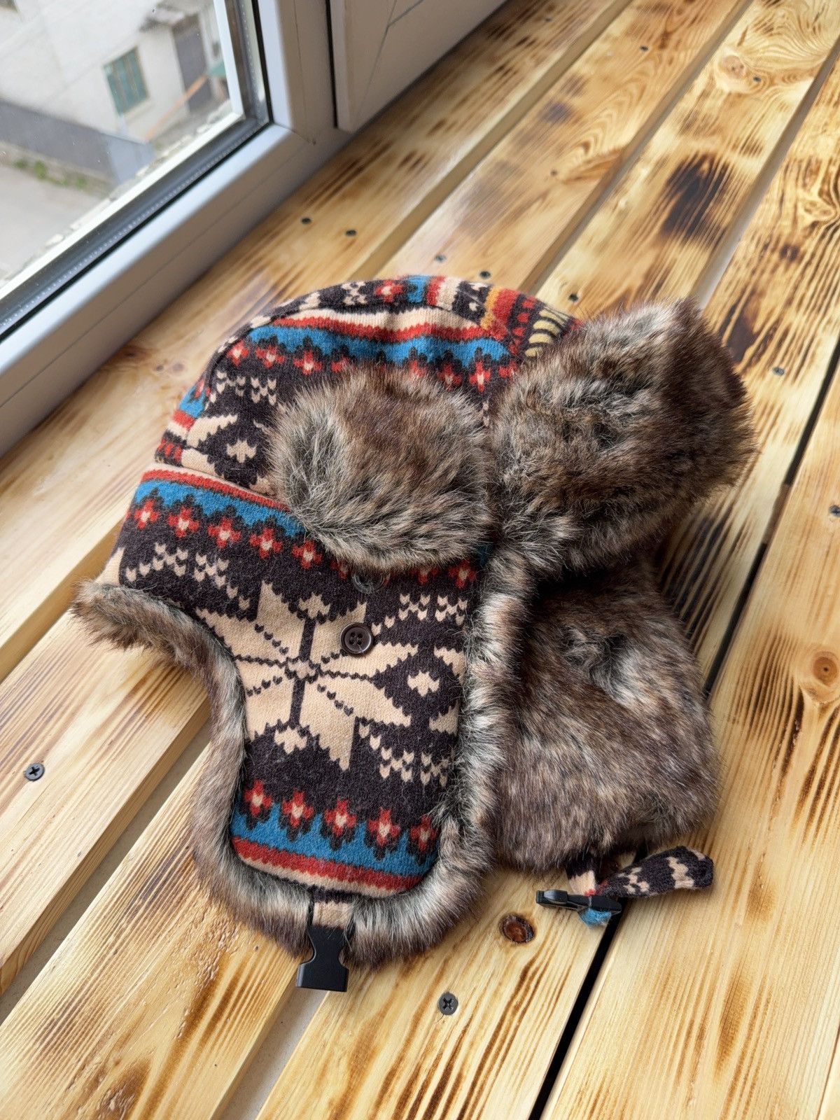 Le Grande Bleu (L.G.B.) Vintage Y2K Fuzzy Fur Ushanka Hat if six was nine LGB Style Size ONE SIZE - 2 Thumbnail