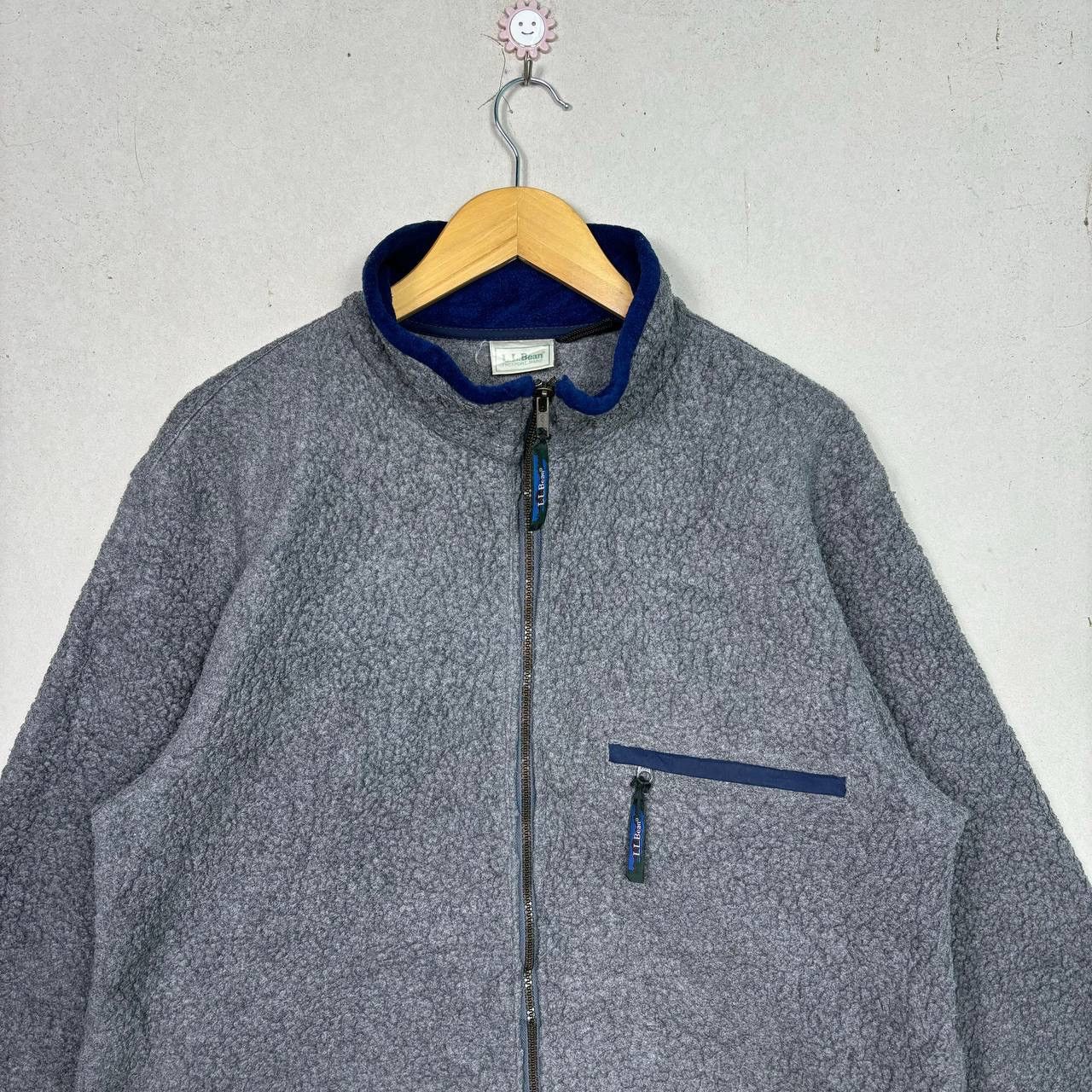 L.L. Bean Vtg L.L.Bean Sherpa Fleece Jacket Grey Deep Pile Size US M / EU 48-50 / 2 - 3 Thumbnail