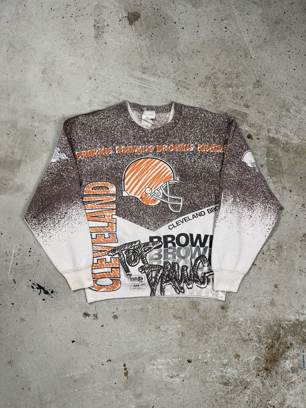 Vintage Magic Johnson Cleveland Browns All over Print Crew