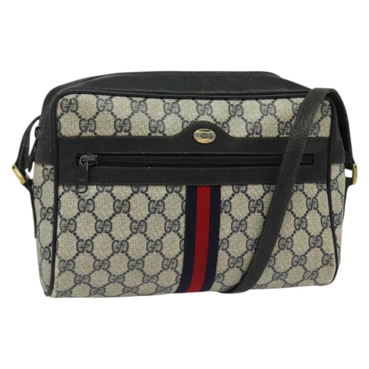 Gucci GUCCI GG Supreme Sherry Line Shoulder Bag Pvc Navy Gold 98 Size ONE SIZE - 1 Thumbnail