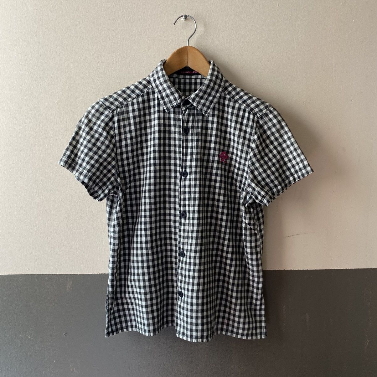 Japanese Brand ALGONQUINS Y2K Punk Black White Gingham Short Sleeve Shirt Size S / US 4 / IT 40 - 20 Thumbnail