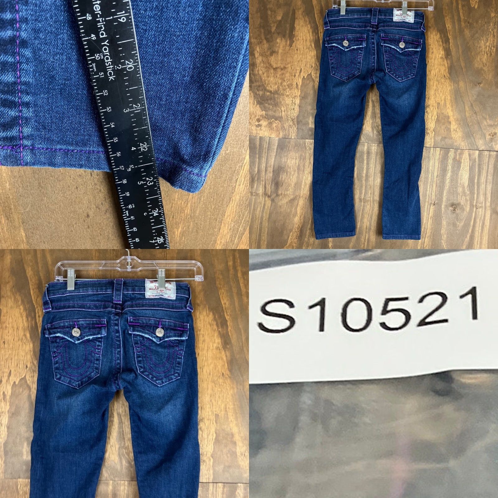 True Religion True Religion Womens Jeans Capri Blue Denim Distress Stretch Purple Stitching 26 Size 26" / US 2 / IT 38 - 8 Thumbnail