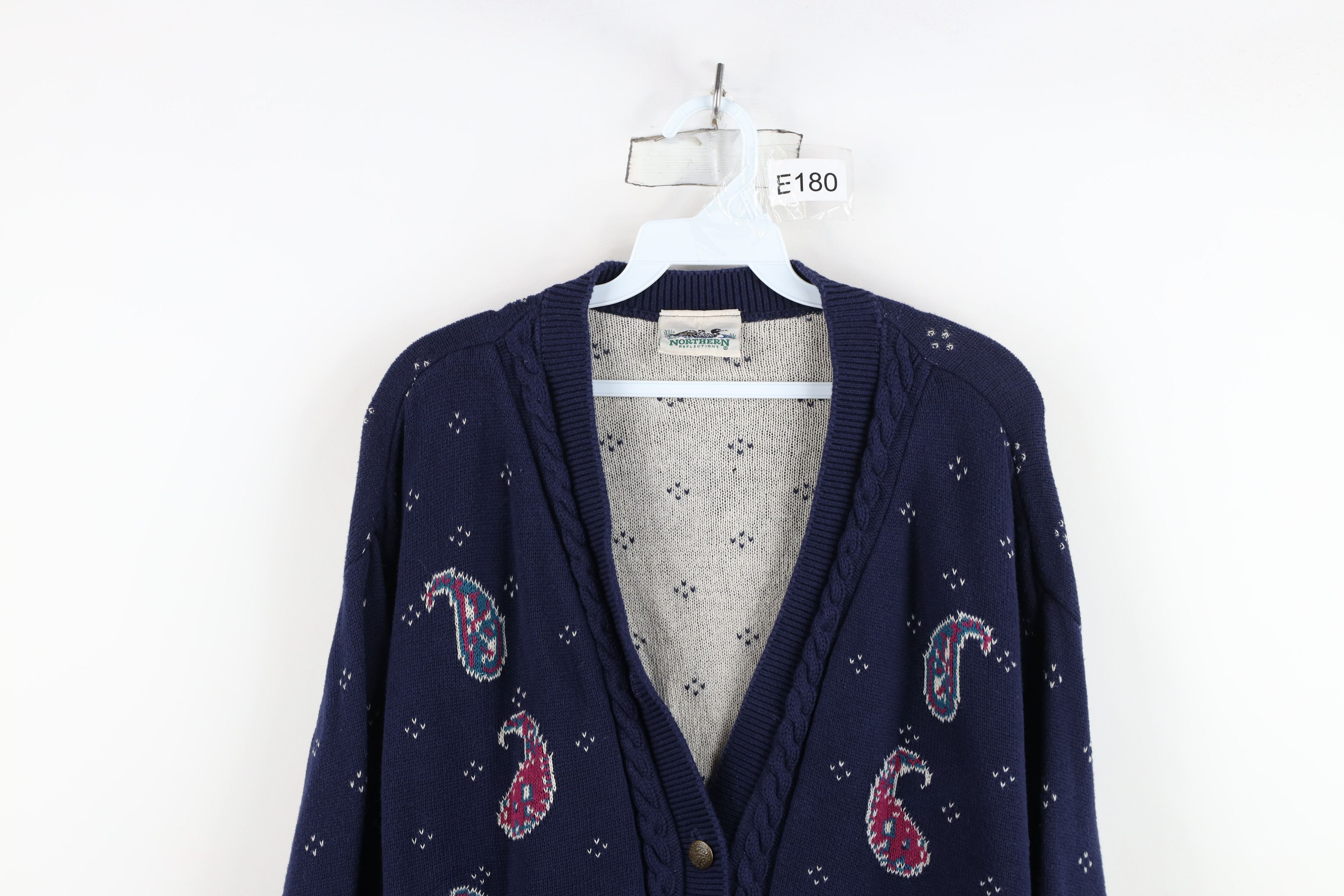Vintage Vintage 90s Streetwear Cable Knit Button Cardigan Sweater Size XL / US 12-14 / IT 48-50 - 2 Thumbnail