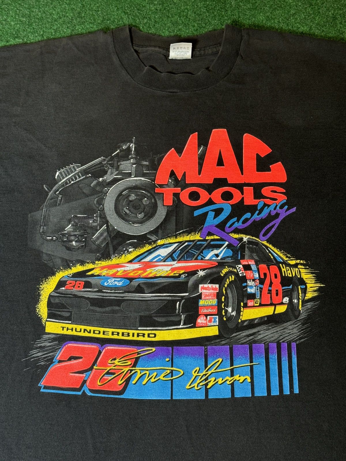 Fruit Of The Loom × NASCAR × Vintage Vtg 90s Nascar Mac Tools Racing Ernie Irvan #28 T-Shirt Size US XL / EU 56 / 4 - 2 Thumbnail
