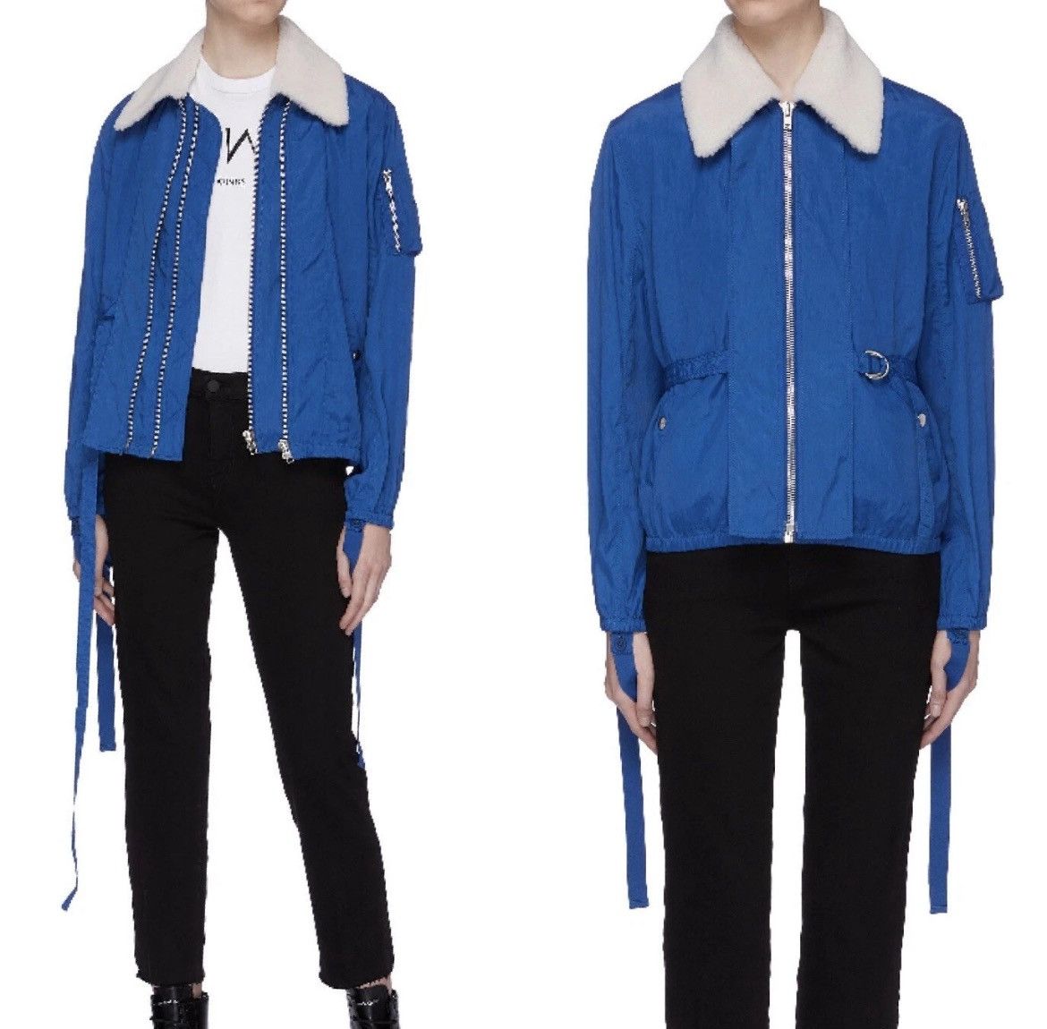 Helmut Lang NWT Helmut Lang Shearling Parachute Bomber Jacket Blue S Size S / US 4 / IT 40 - 3 Thumbnail