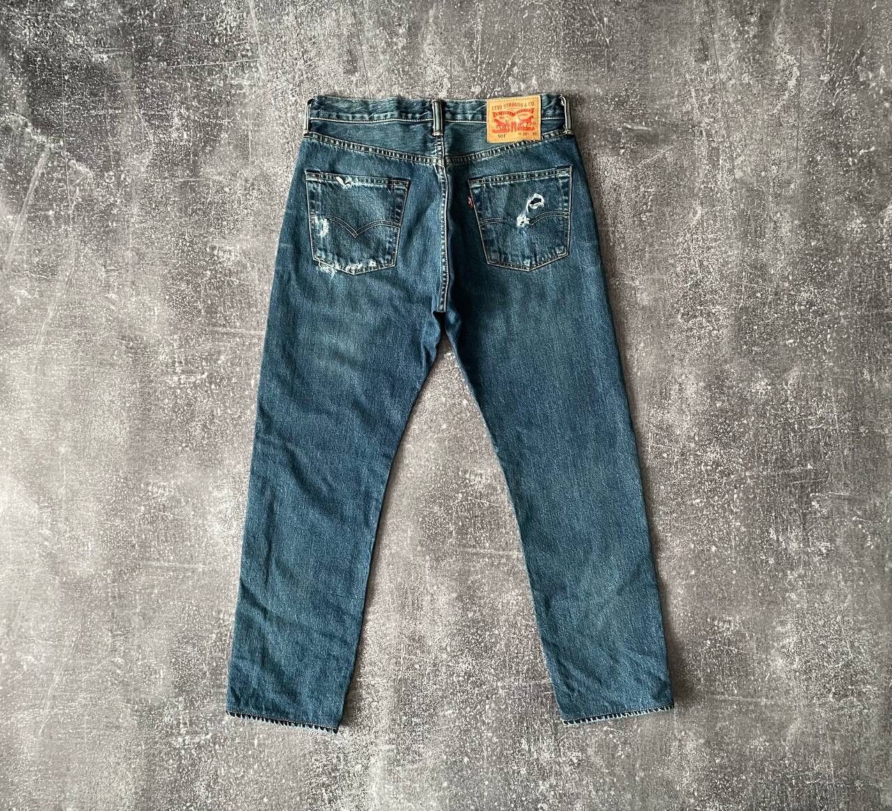 Levi's 505-4891 Tapered Denim Pants, Men's Size W34 (approx.) cotton blue type Vintage Second Hand