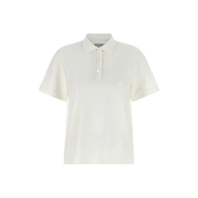 BURBERRY Priscilla White Cotton Polo Shirt New And Authentic