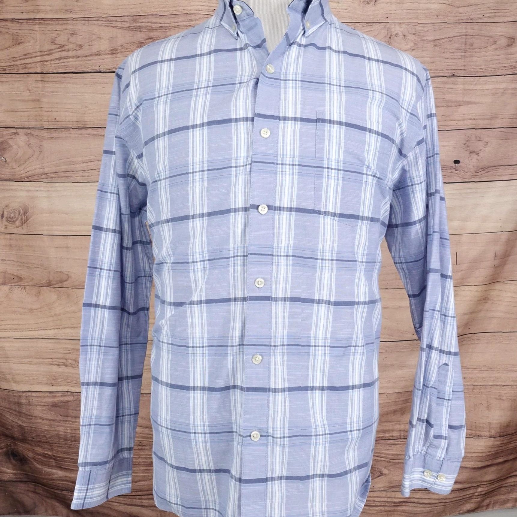 Van Heusen VAN HEUSEN Shirt Mens XL Blue Plaid Classic Fit Button Down Long Sleeve Casual Size US XL / EU 56 / 4 - 3 Thumbnail