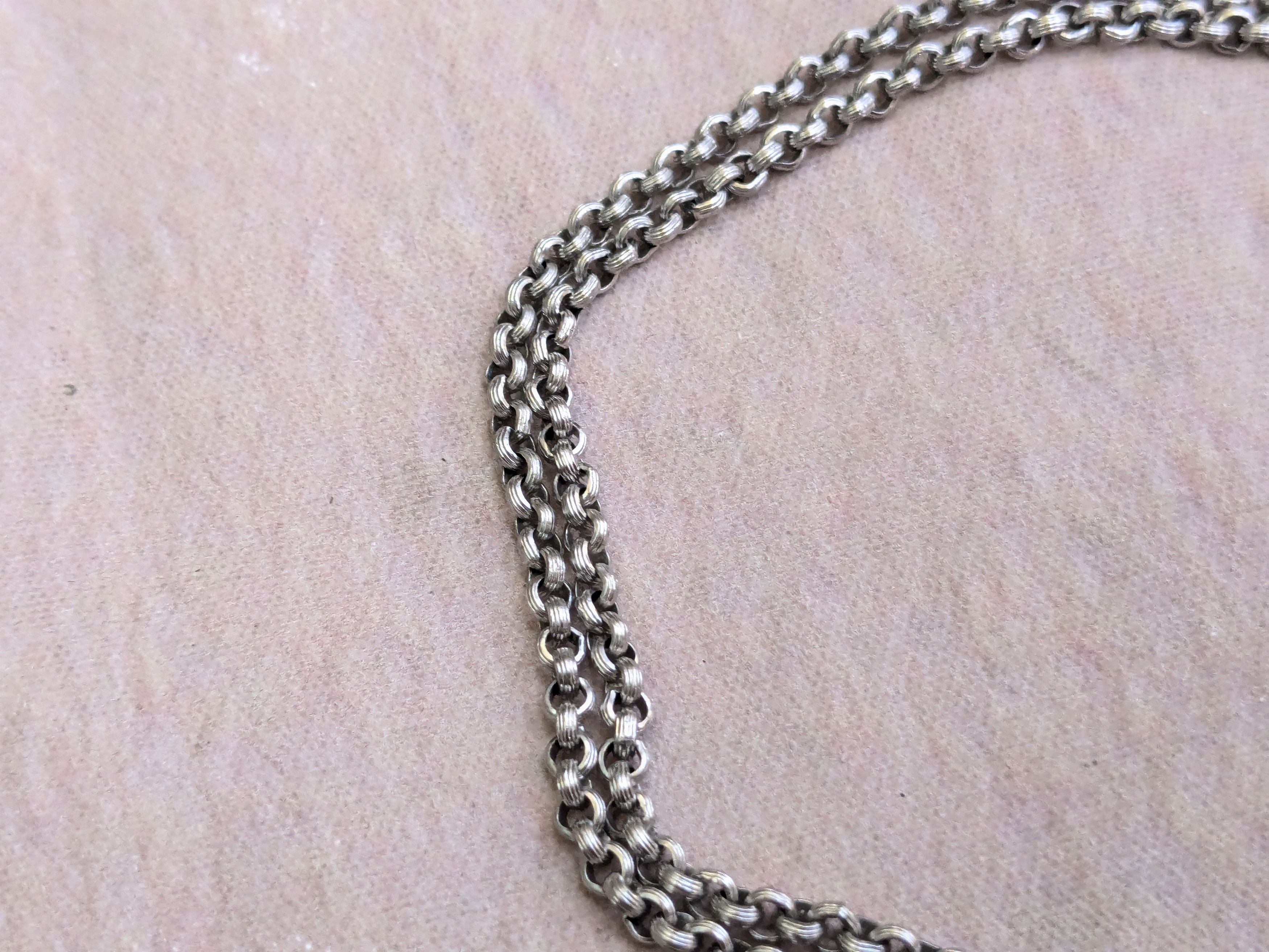 Jewelry × Vintage Silver Choker Necklace 21.5" Round Chain Size ONE SIZE - 2 Thumbnail
