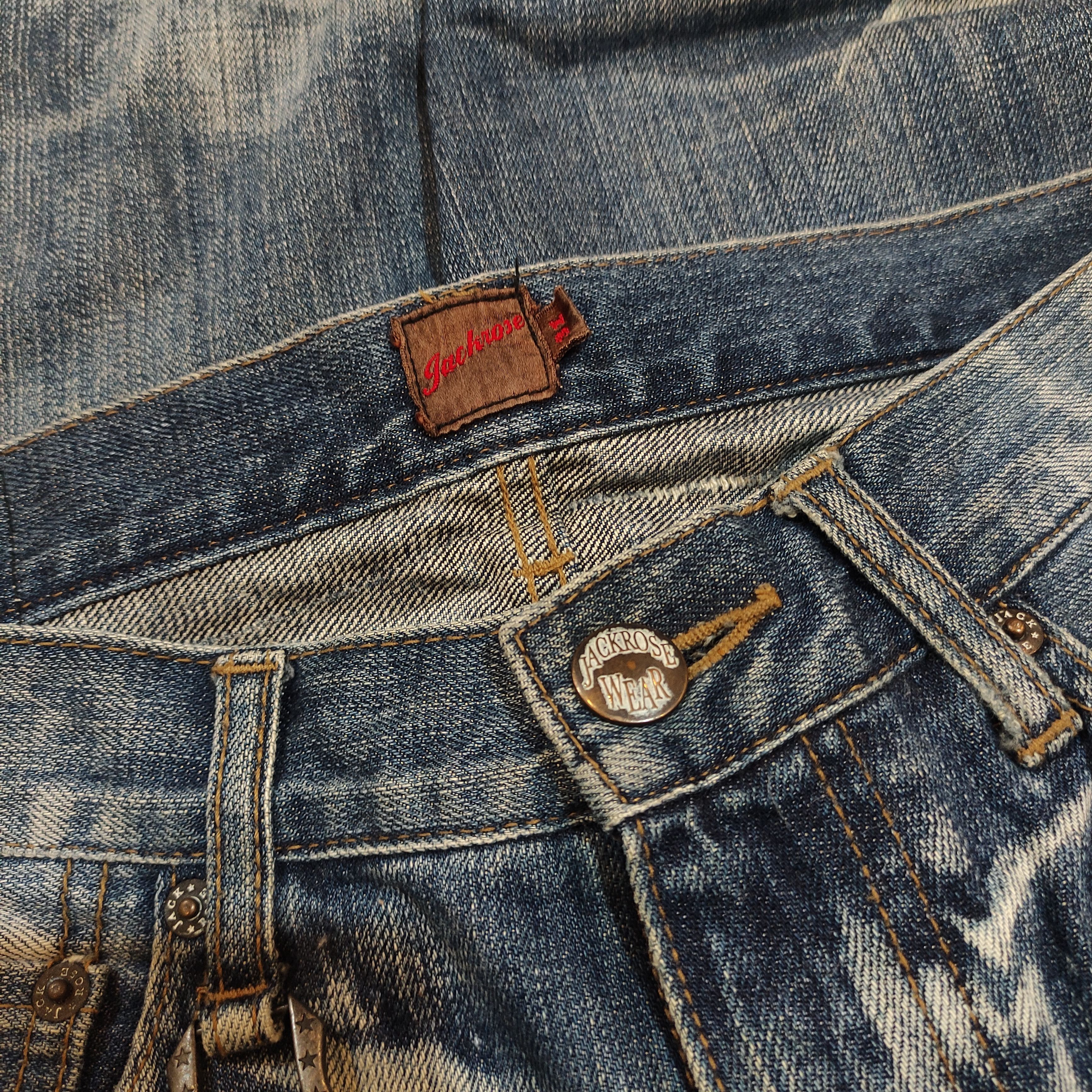 JACKROSE Jackrose Distressed Flare Denim – 2000s Vkei Size US 31 - 10 Thumbnail