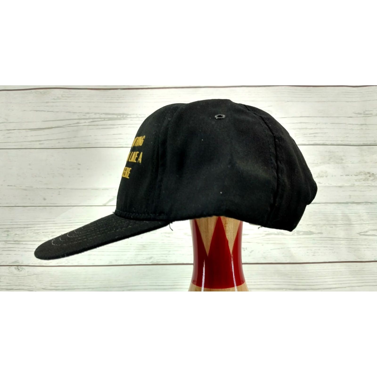 John Deere VINTAGE John Deere Black Snapback Trucker Hat USA Men Adjustable Size Size ONE SIZE - 5 Thumbnail