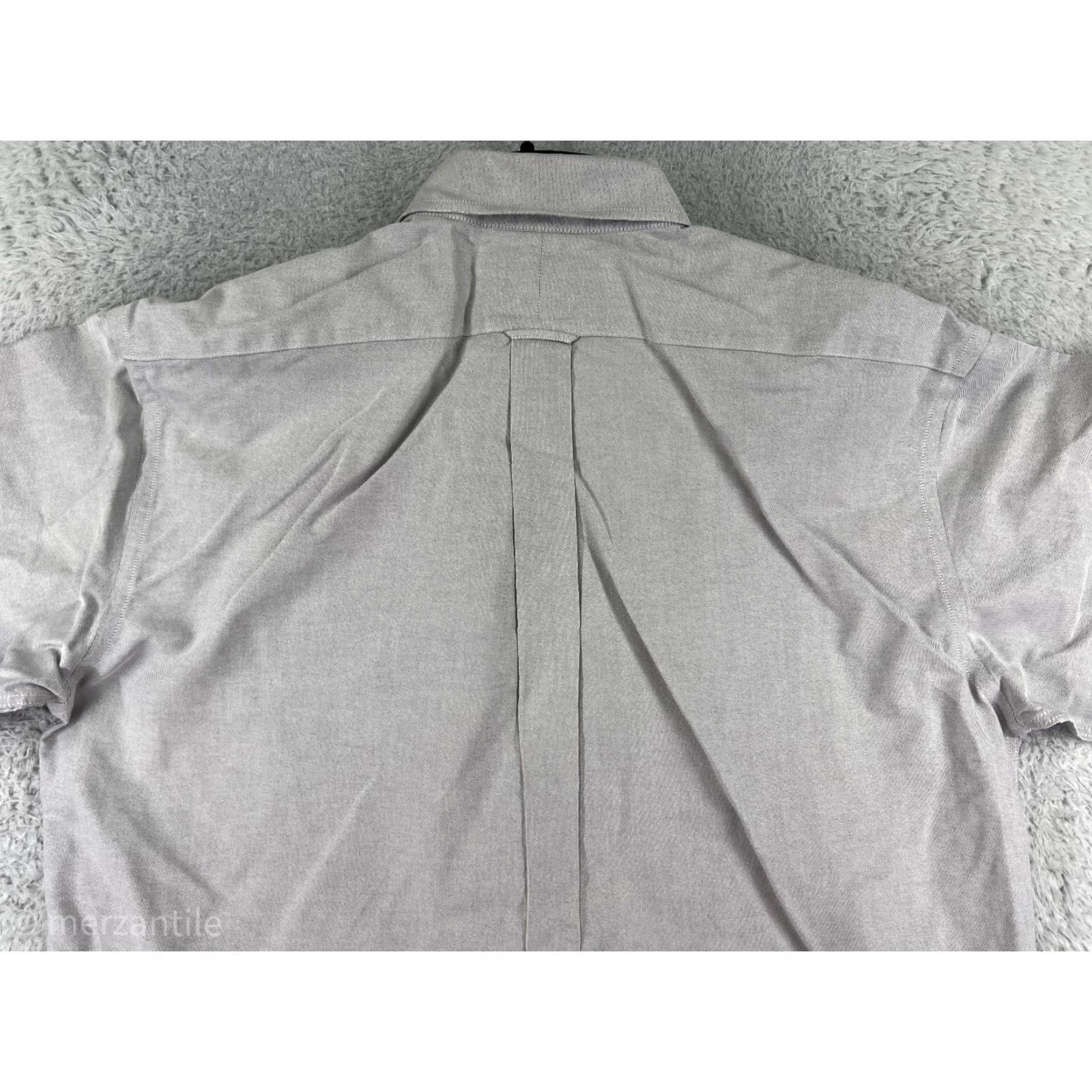 Vintage Gold Label Shirt Button-Up Mens 16.5 Gray Long Sleeve 100% Cotton Oxford Dress Size 42R - 4 Thumbnail