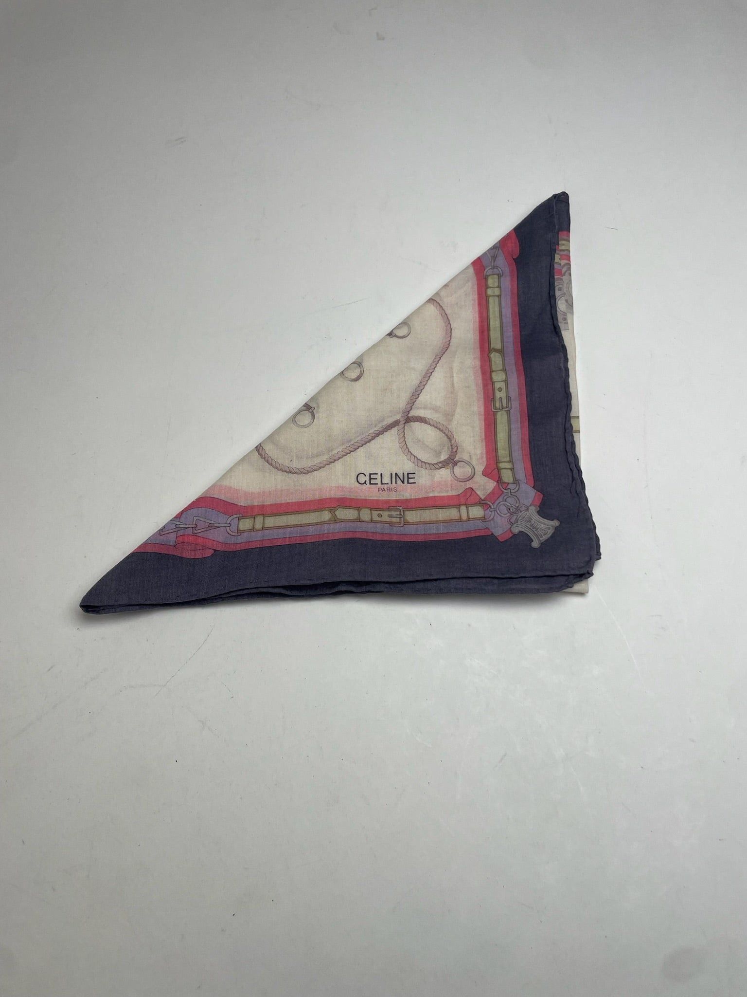Celine Vintage Baroque Scarf White Purple Pink Gold Size ONE SIZE - 1 Thumbnail