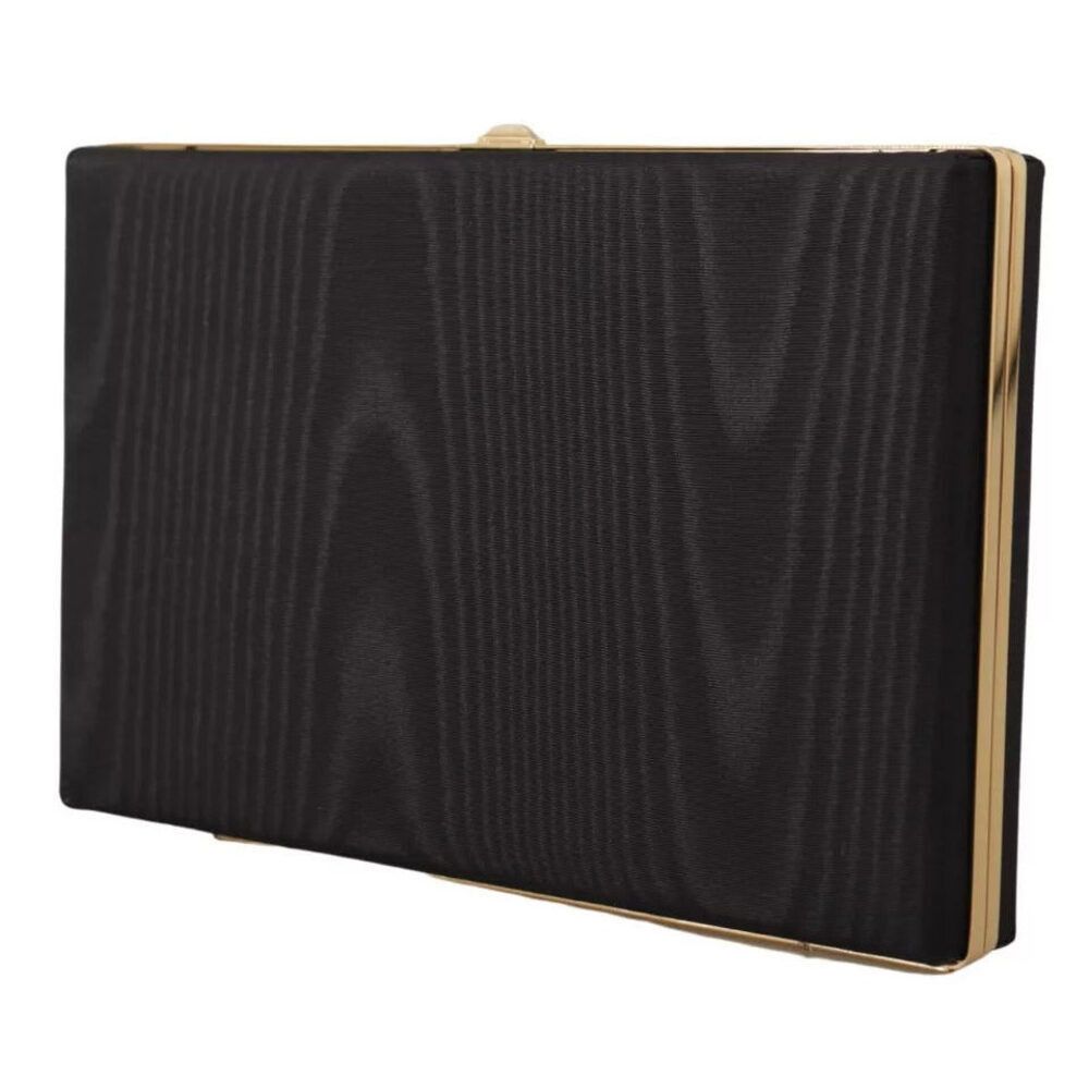 Dolce & Gabbana Dolce & Gabbana Black Silk Gold Frame Clutch Evening Party P Size ONE SIZE - 2 Thumbnail