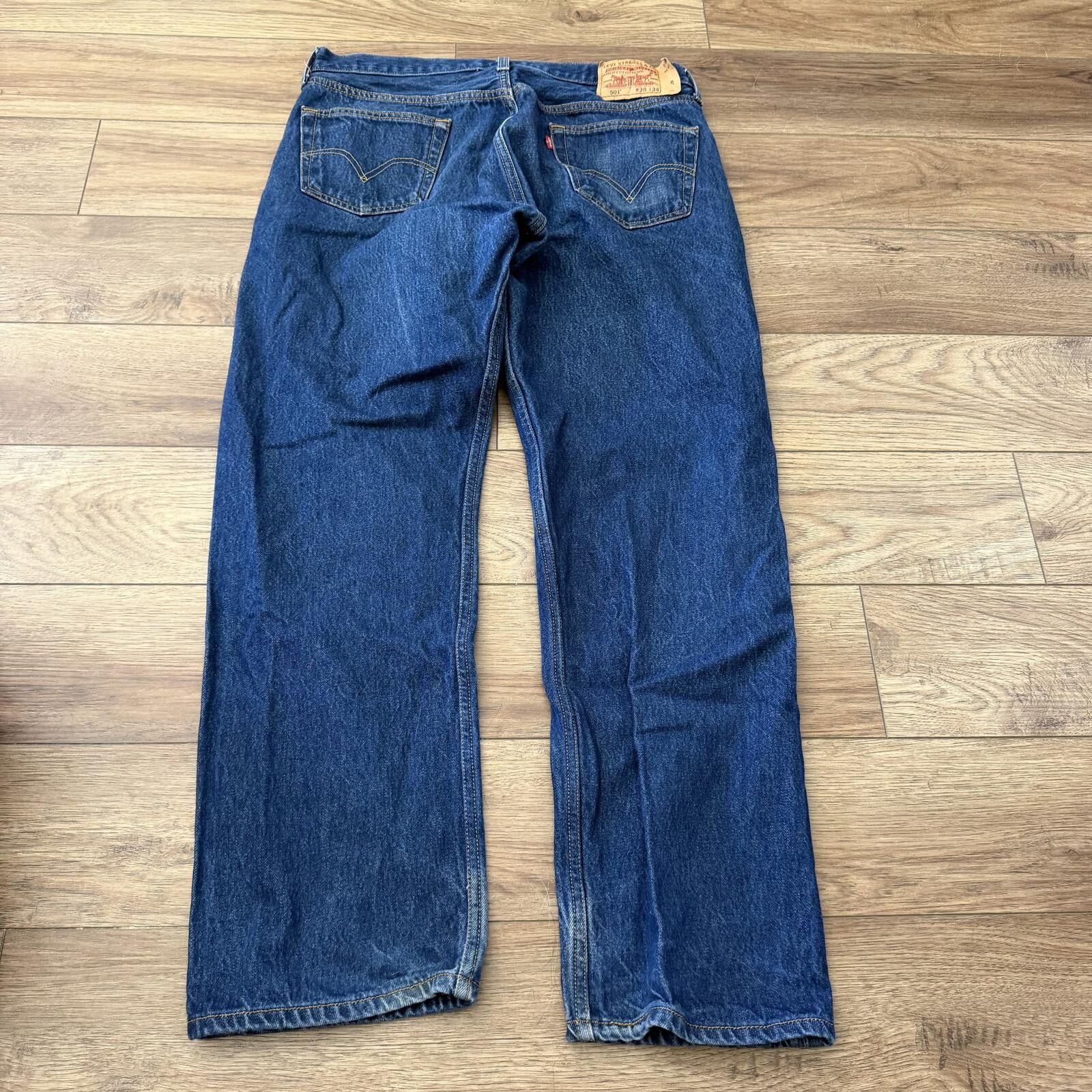 Levi's Vintage Y2K Levi’s 501 Button Fly Blue Denim Jeans 38x34 Size US 38 / EU 54 - 3 Thumbnail