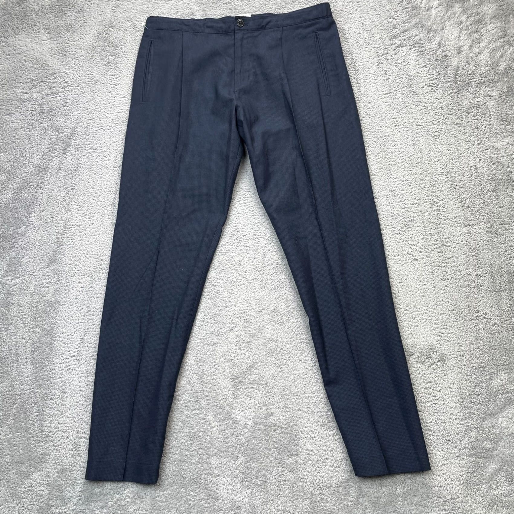 Gap VINTAGE Gap Pants Mens 34x34 Blue Dress Glen Plaid Wool Blend Pleated Office Wear Formal Size US 36 / EU 52 - 2 Thumbnail