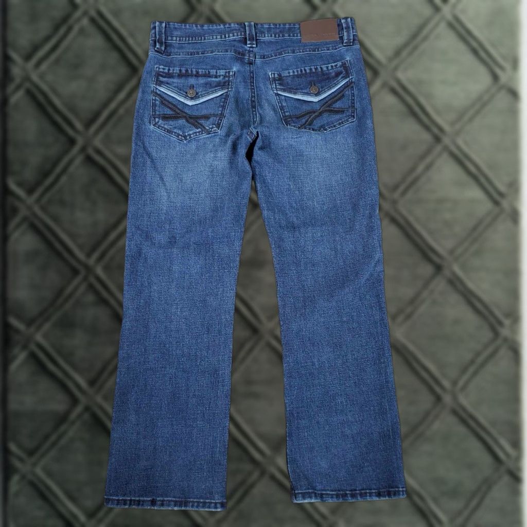 Denime VINTAGE Y2K TK Axel Jeans Blue 34x30 Mens Distressed Bootcut Slim Denim Rock Grunge Casual 5-Pocket Mens Size US 34 / EU 50 - 1 Thumbnail