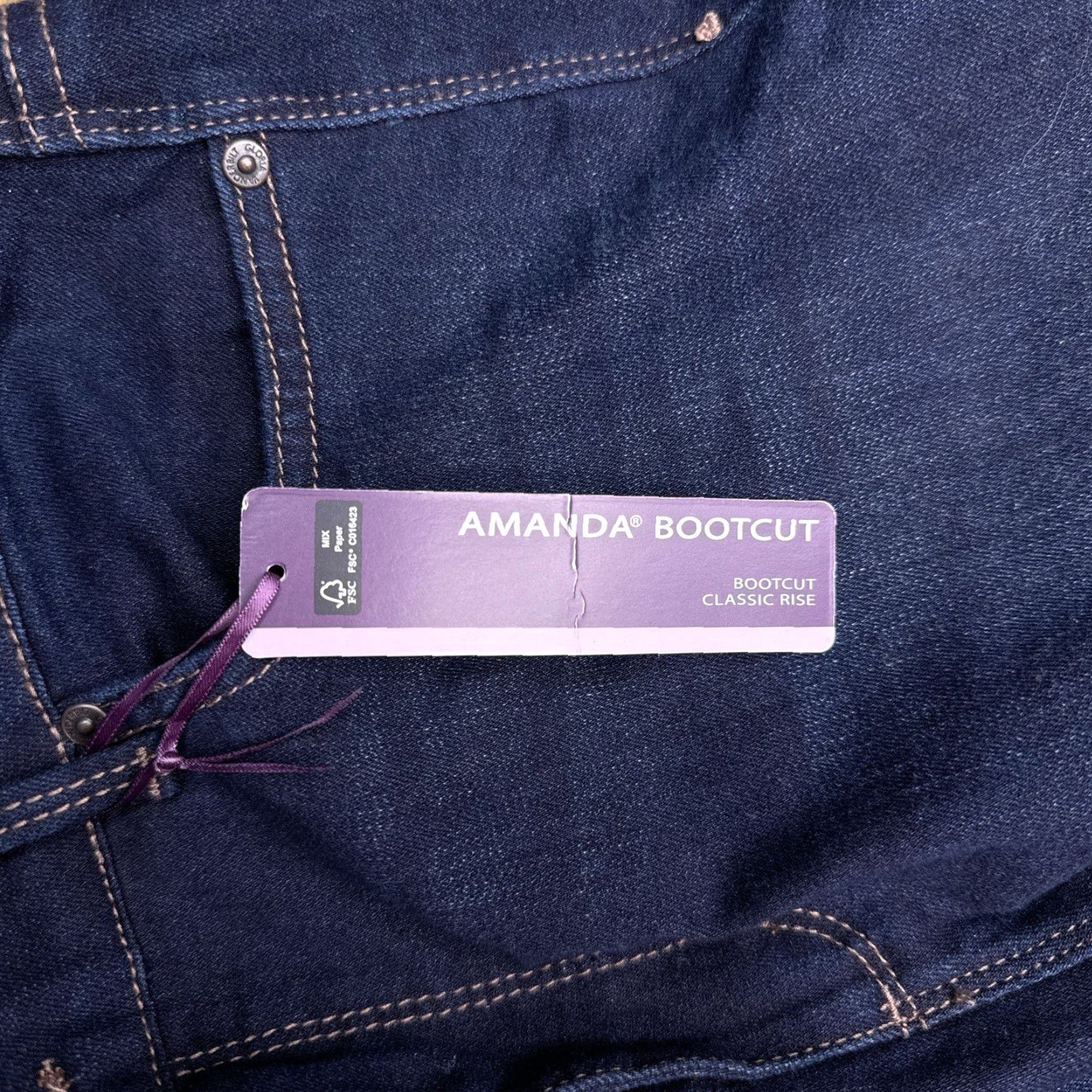 Gloria Vanderbilt Gloria Vanderbilt Amanda Bootcut Jeans Womens 10 Petite Classic Rise Stretch Denim 5-Pocket Logo Blue Size 32" / US 10 / IT 46 - 7 Thumbnail