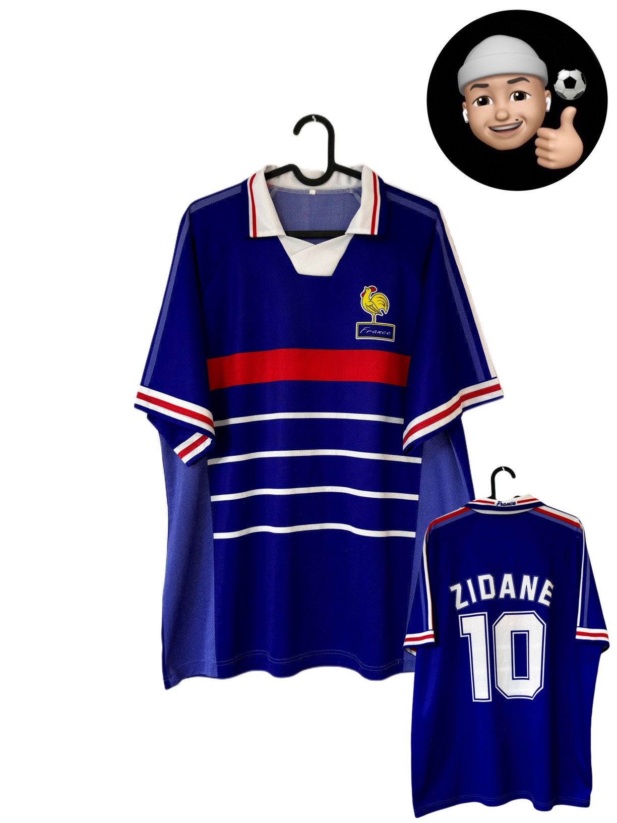 Vintage 1998 2000 France National Retro Vintage Soccer Jersey Shirt Size US XL / EU 56 / 4 - 1 Thumbnail