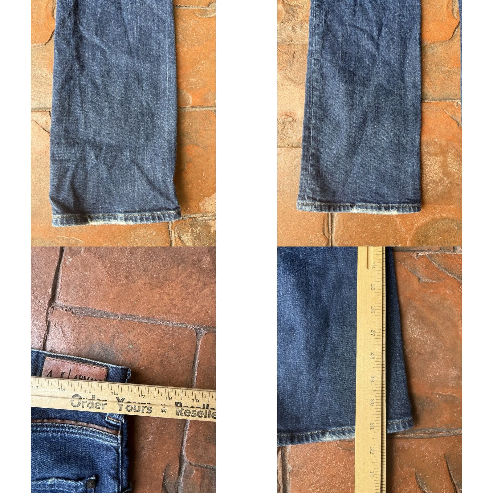 Vintage Armani Jeans Button Fly Jeans Mens 29 Dark Indigo Blue Straight Leg Slim Denim 5-Pocket Size US 34 / EU 50 - 8 Thumbnail