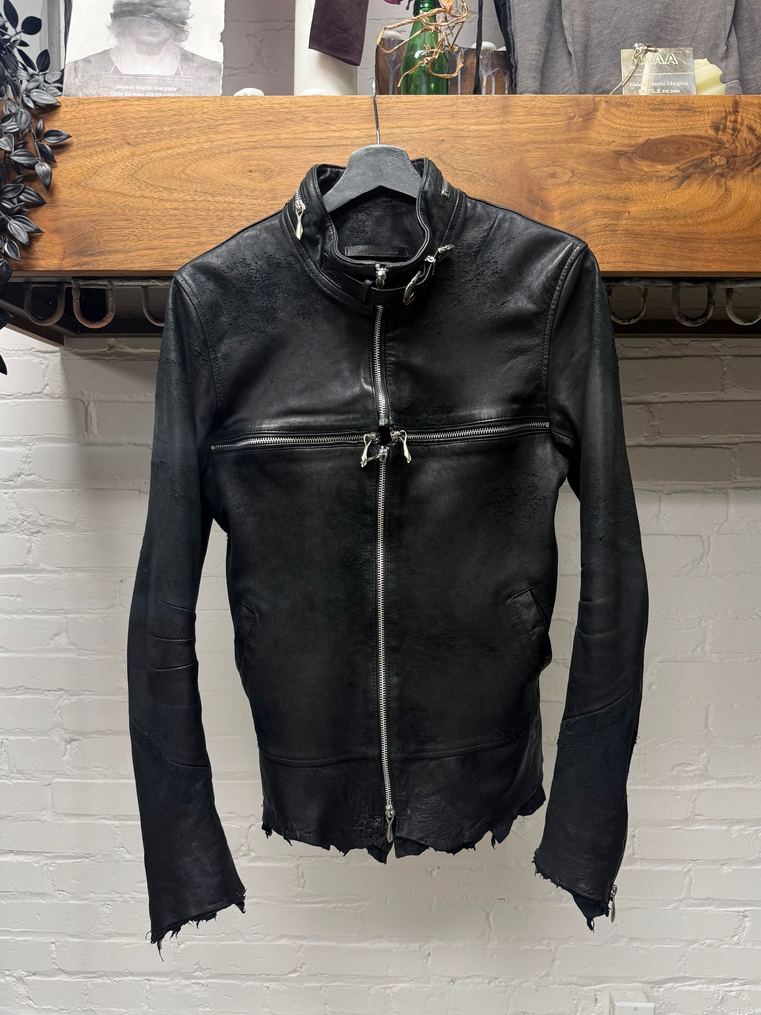 14th Addiction ‘Cross Zip’ Black Lambskin Leather Jacket Size M / US 6-8 / IT 42-44 - 1 Thumbnail