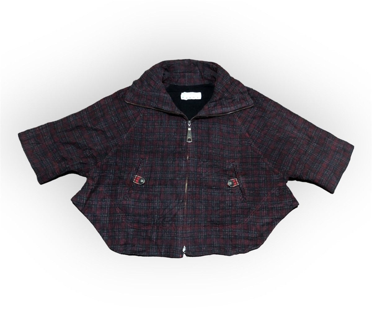 Designer Pride Cape Jacket Red Tartan Size M / US 6-8 / IT 42-44 - 1 Thumbnail