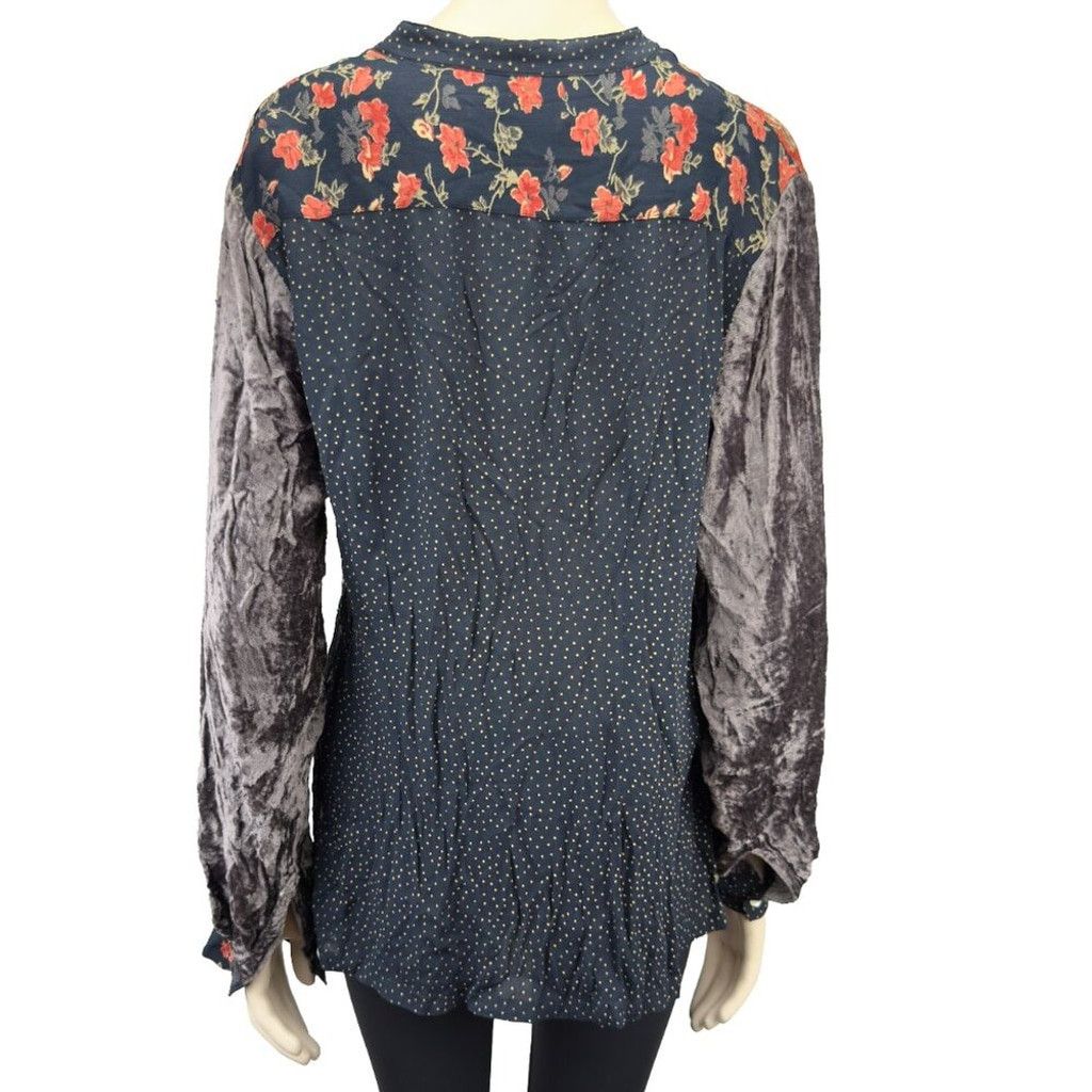 French Connection FRENCH CONNECTION Patchwork Dot Button-Up Shirt Blouse sz L Size L / US 10 / IT 46 - 6 Thumbnail