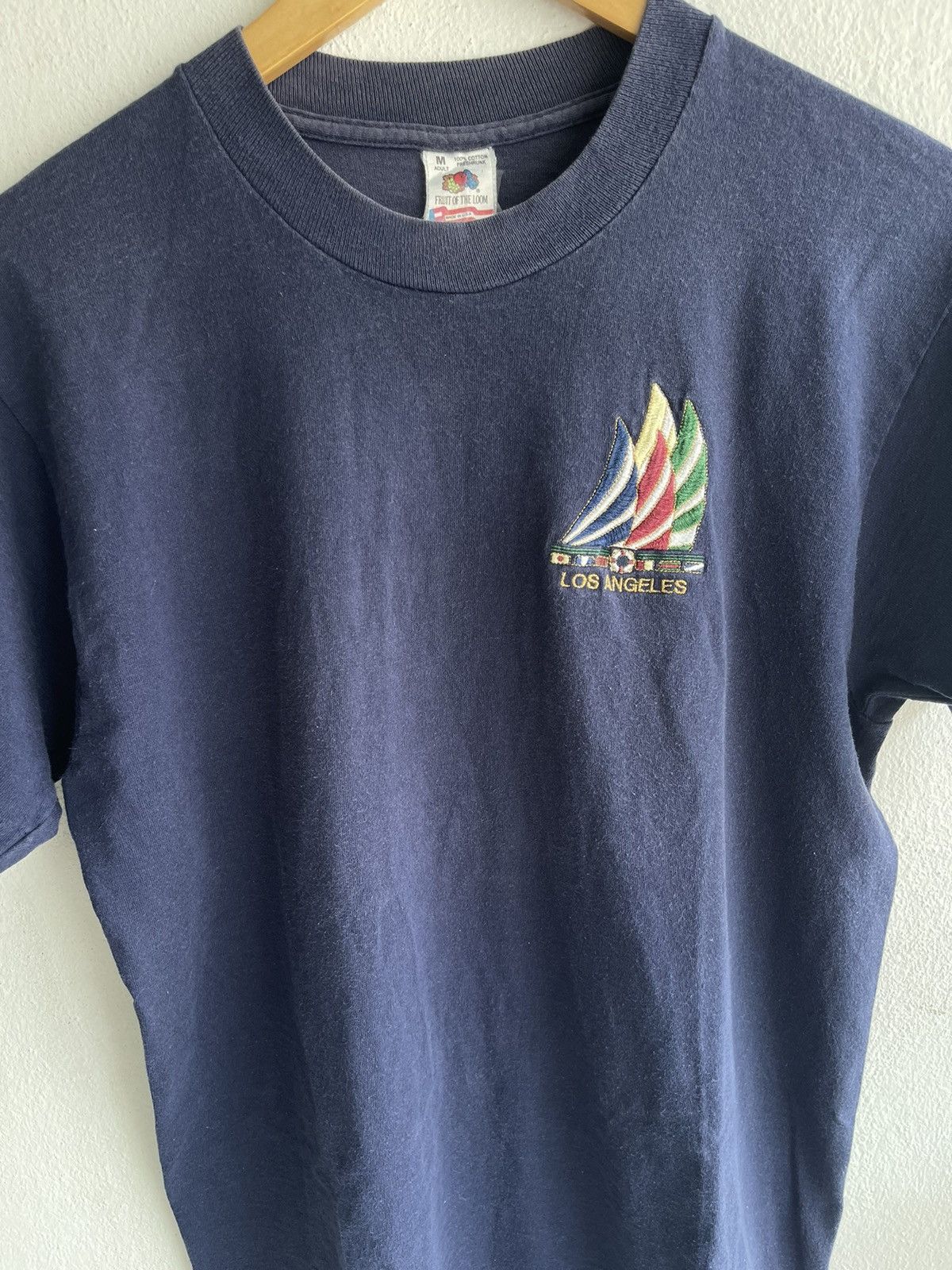 Band Tees × Fruit Of The Loom × Vintage Vintage 90s Long Angeles Embroided Tee Size US M / EU 48-50 / 2 - 2 Thumbnail