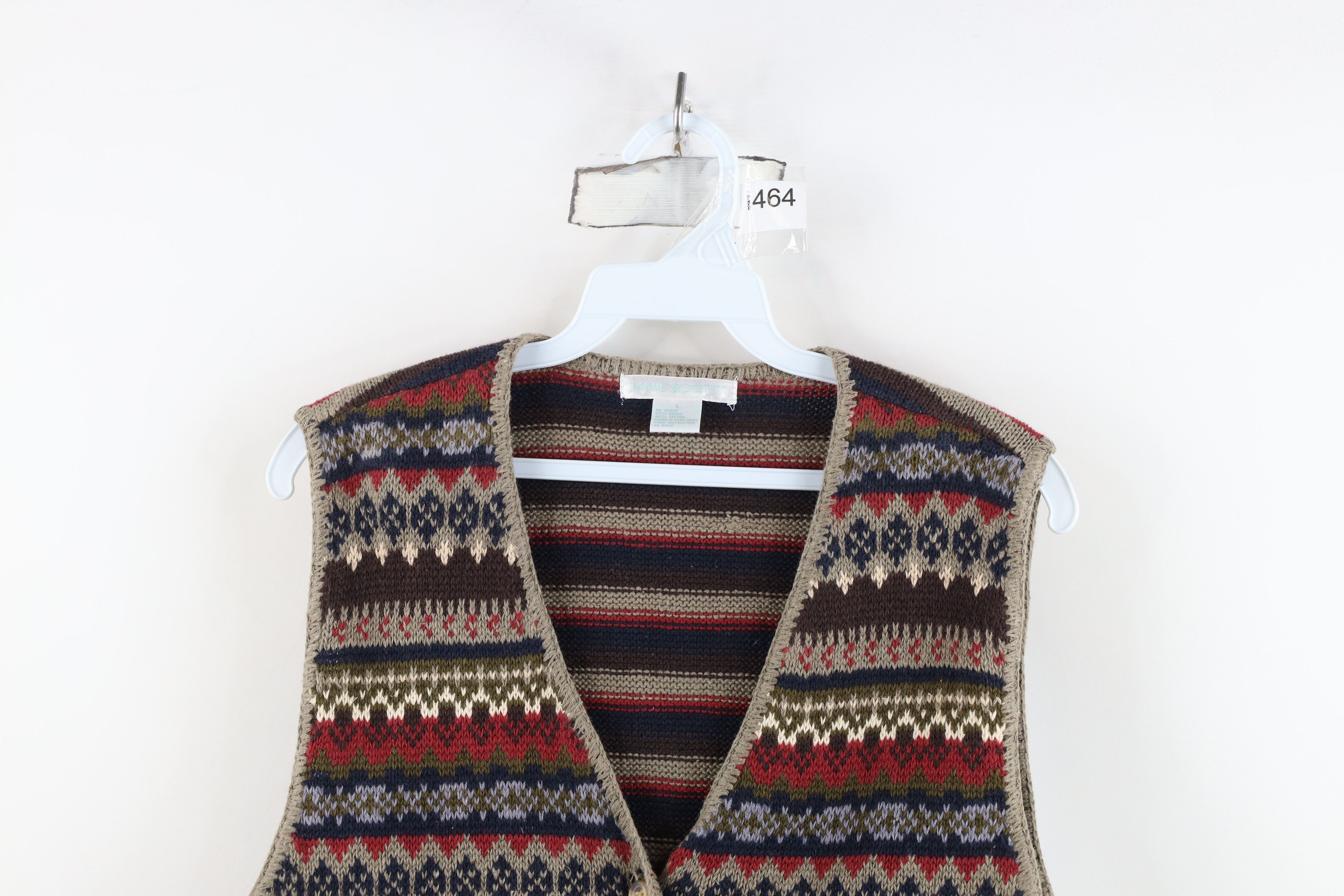 Vintage Deadstock Vintage 90s Streetwear Knit Cardigan Sweater Vest Size L / US 10 / IT 46 - 2 Thumbnail