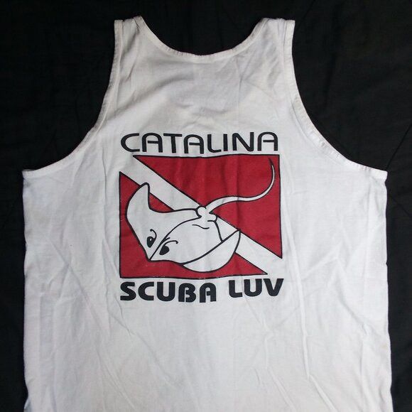 Anvil Vintage Scuba Luv Catalina Manta Ray Tank Top Shirt Size US XL / EU 56 / 4 - 5 Thumbnail