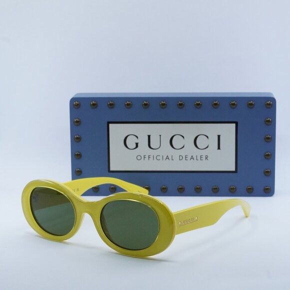 image of New Gucci Gg1587S 004 Yellow Green Sunglasses, Women's