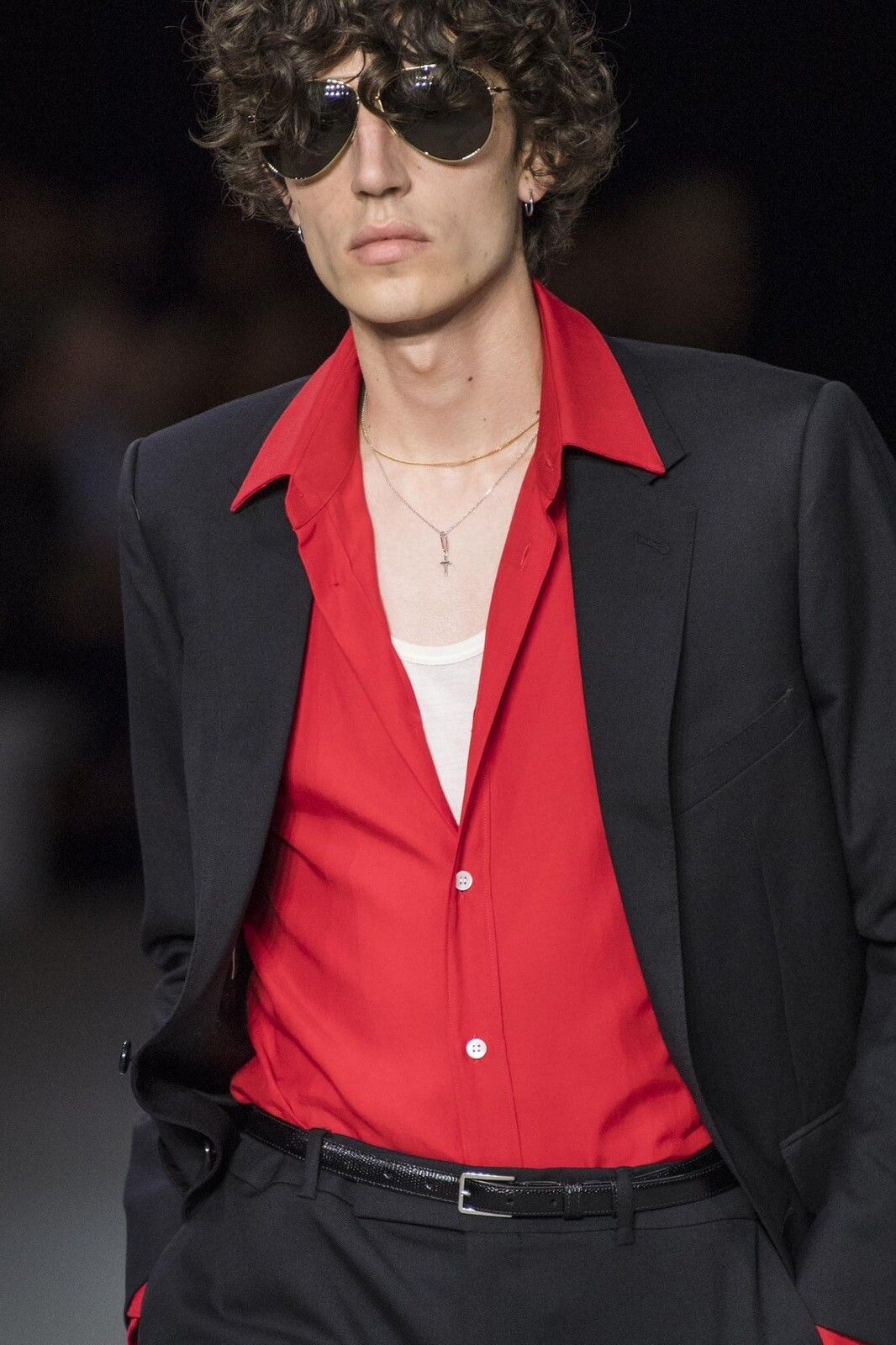 image of Celine x Hedi Slimane Ss20 Red Shirt S/m, Men's (Size Small)