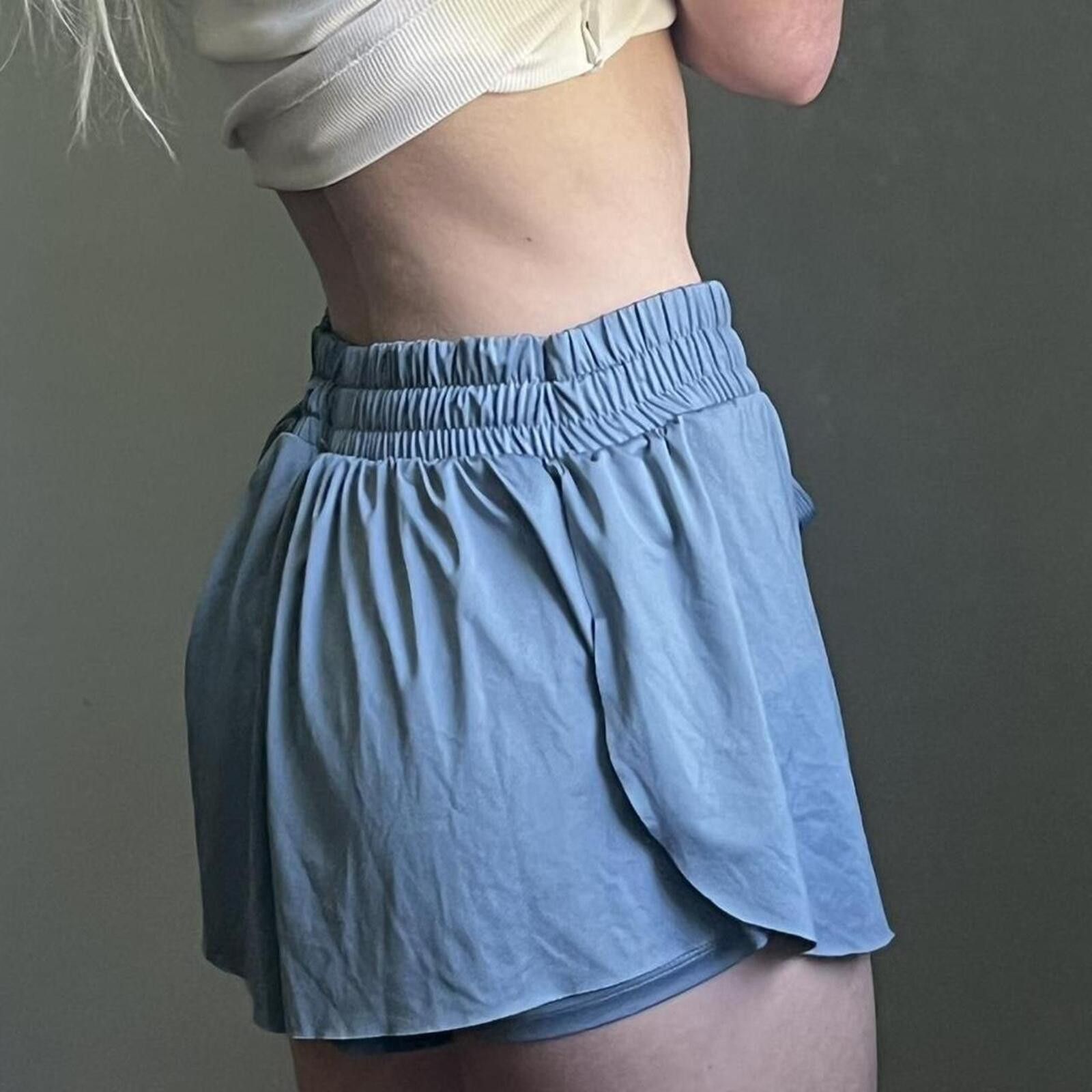 Other Slate blue flowy layered running shorts Size 32" / US 10 / IT 46 - 2 Thumbnail