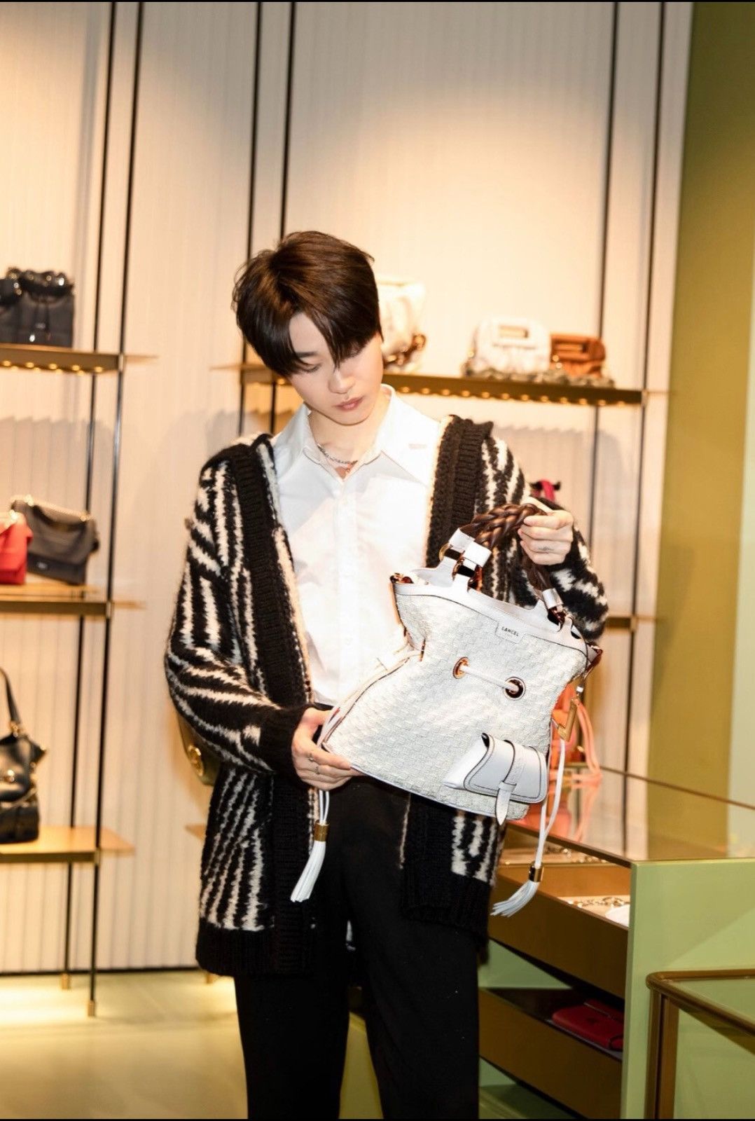 Saint Laurent Paris Saint Laurent Black & White Striped Hooded Cardigan Knit Size US S / EU 44-46 / 1 - 9 Thumbnail
