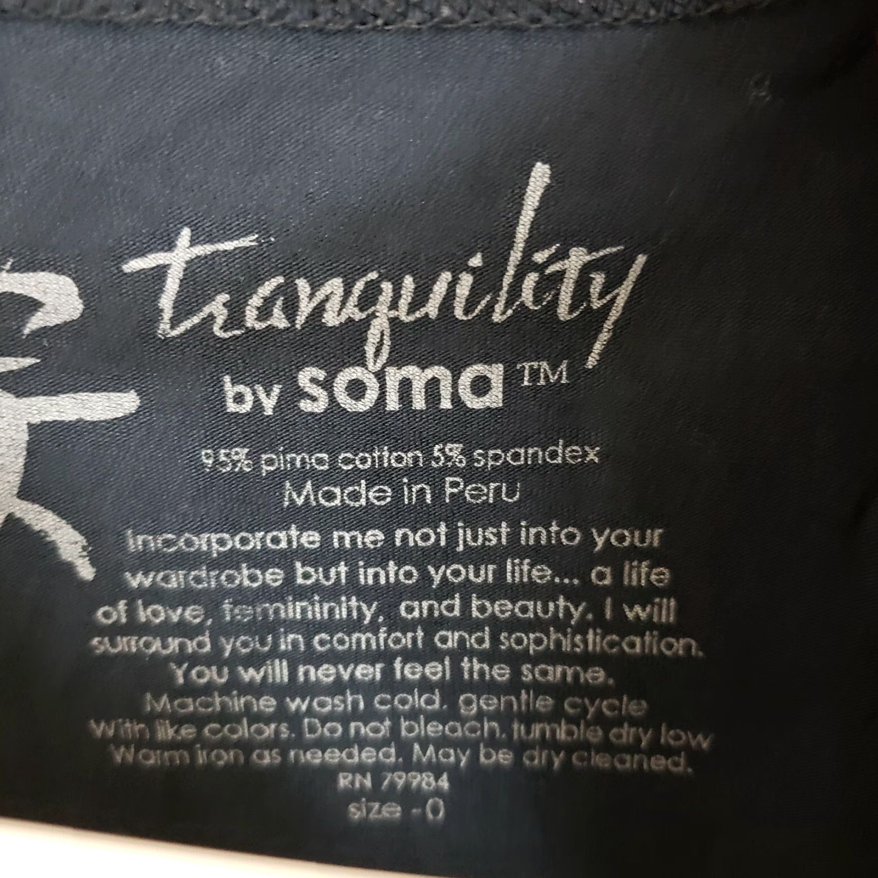 Vintage Soma Tranquility Womens Top Sz 0 Black Long Sleeve Pima Cotton Snap Buttons Blouse Shirt Size XS / US 0-2 / IT 36-38 - 5 Thumbnail