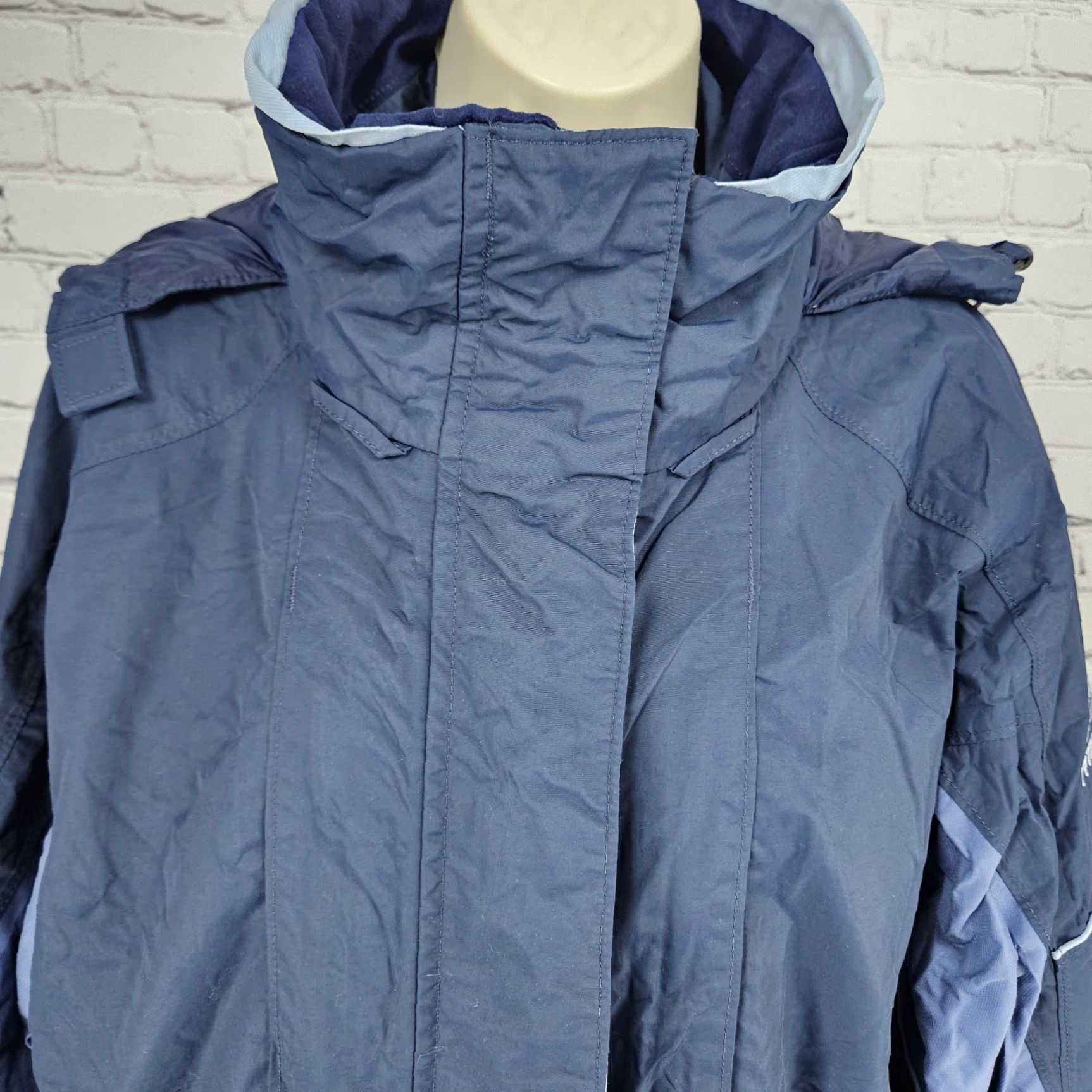 Doublet Columbia Jacket Medium Blue Titanium Omni Tech Waterproof Breathable Double Zip Size M / US 6-8 / IT 42-44 - 7 Thumbnail