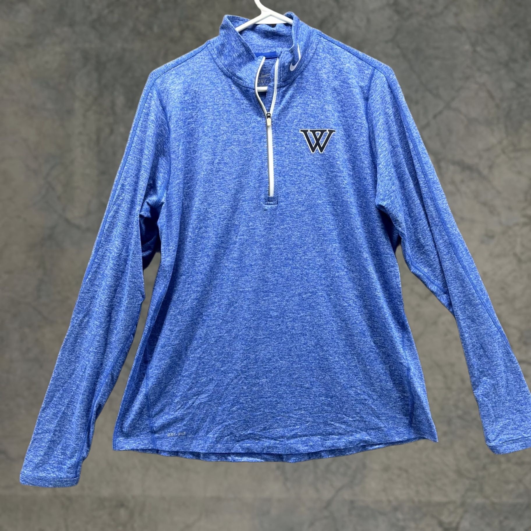 Nike Nike Dri-FIT Pullover Womens XL Blue Heather 1/4 Zip W Logo Shirt Top Long Sleeve Size XL / US 12-14 / IT 48-50 - 1 Thumbnail