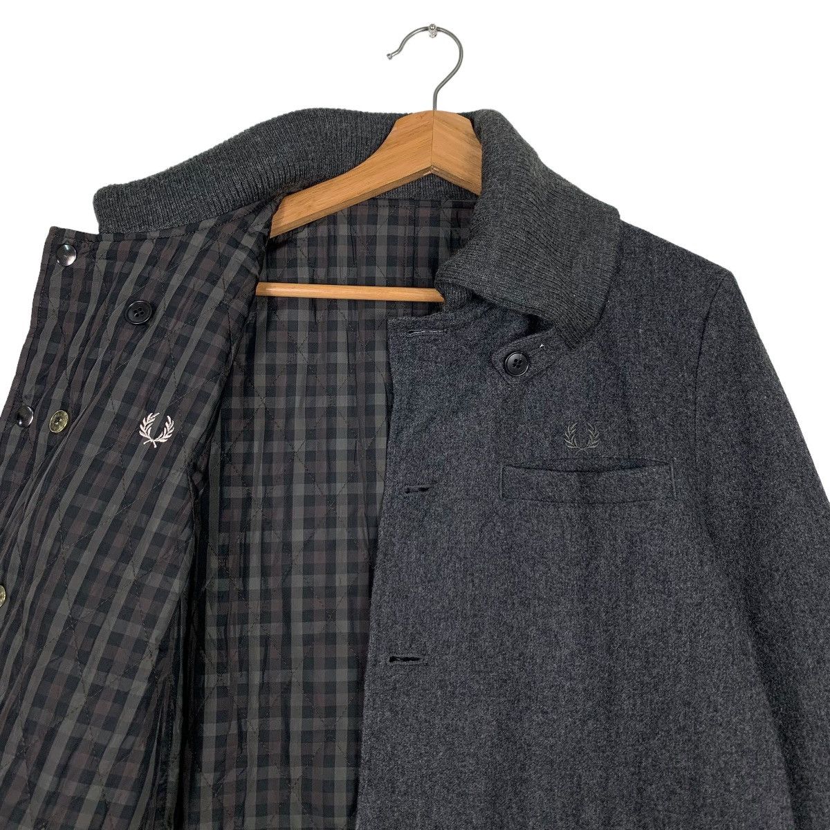 Fred Perry FRED PERRY Reversible Checked Wool Casual Jacket #0149-C8 Size US S / EU 44-46 / 1 - 11 Thumbnail