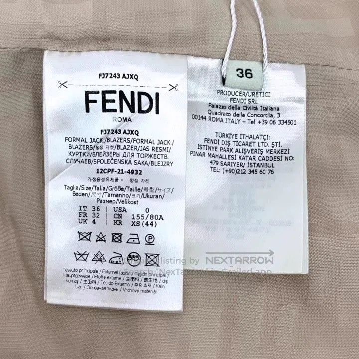 Fendi Fendi Beige Collared Belted Blazer Coat. Size US XS / EU 42 / 0 - 7 Thumbnail