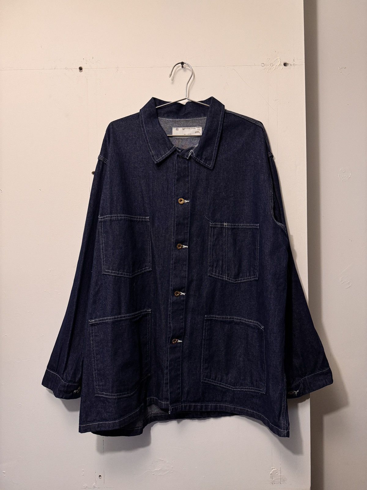 image of Vintage 60S 70's Chicago Universal Denim 4 Pocket Chore Coat in Blue, Men's (Size 2XL)