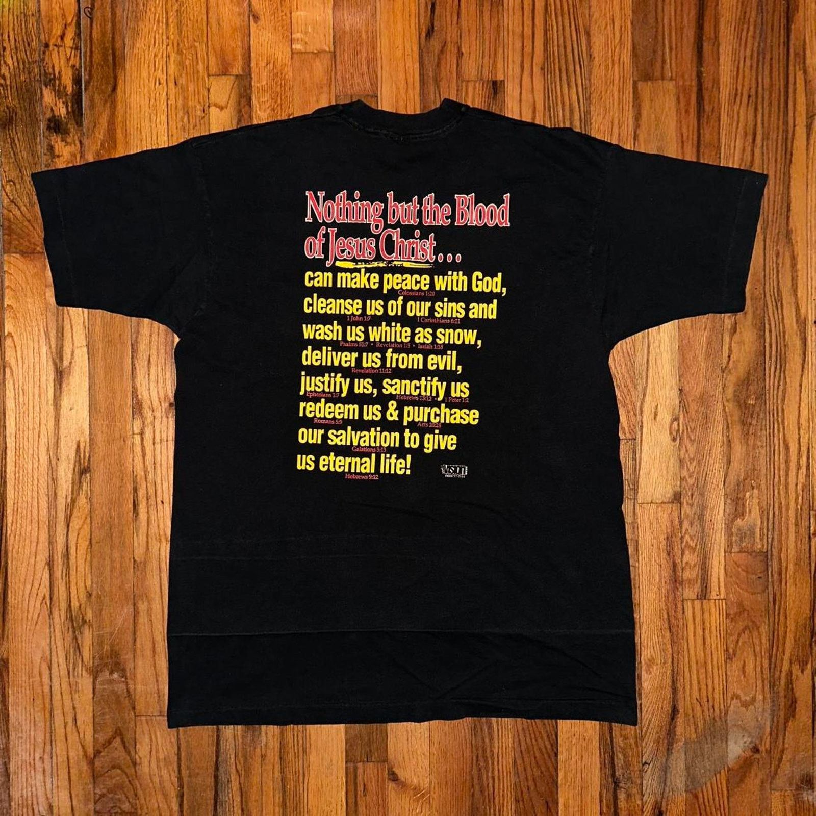 Vintage 90s SS Jesus Tee Nothing But The Blood Vision Wear 2XL 24x32 Size US XXL / EU 58 / 5 - 2 Thumbnail