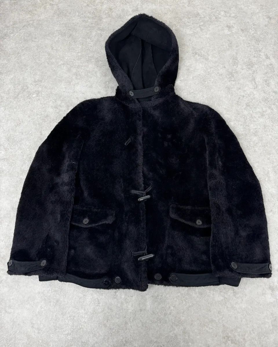 1990s Emporio Armani Black Reversible Faux Fur Coat