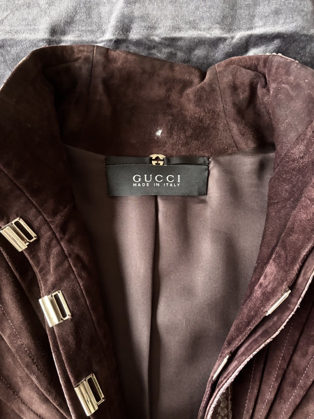 Gucci Gucci by Tom Ford FW04 python leather suede blazer Size M / US 6-8 / IT 42-44 - 7 Thumbnail