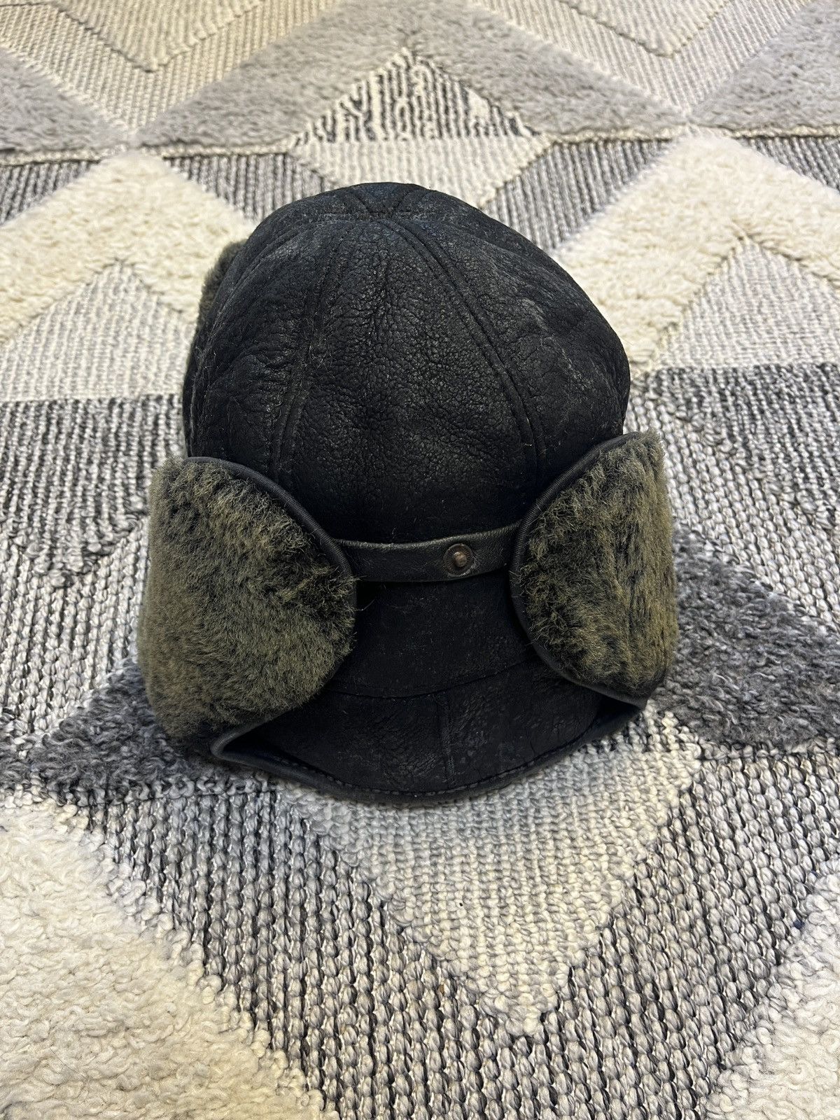 Vintage Vintage Fur Leather Hat Size ONE SIZE - 2 Thumbnail