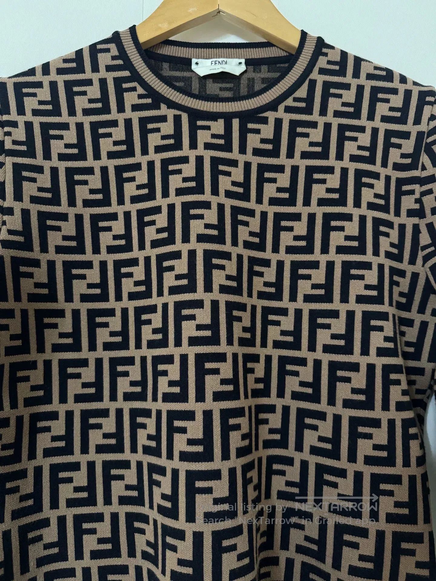 Fendi fendi brown knitted sweater with logo. Size M / US 6-8 / IT 42-44 - 3 Thumbnail