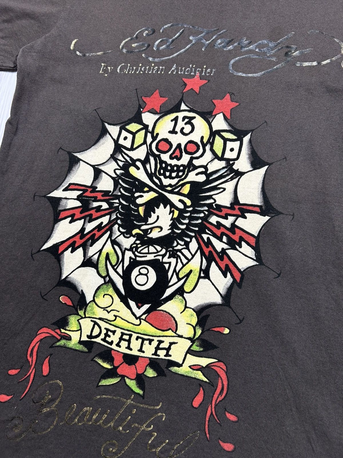 Ed Hardy Vintage Y2K Ed Hardy Death 13 T-Shirt Size S Size US S / EU 44-46 / 1 - 8 Thumbnail