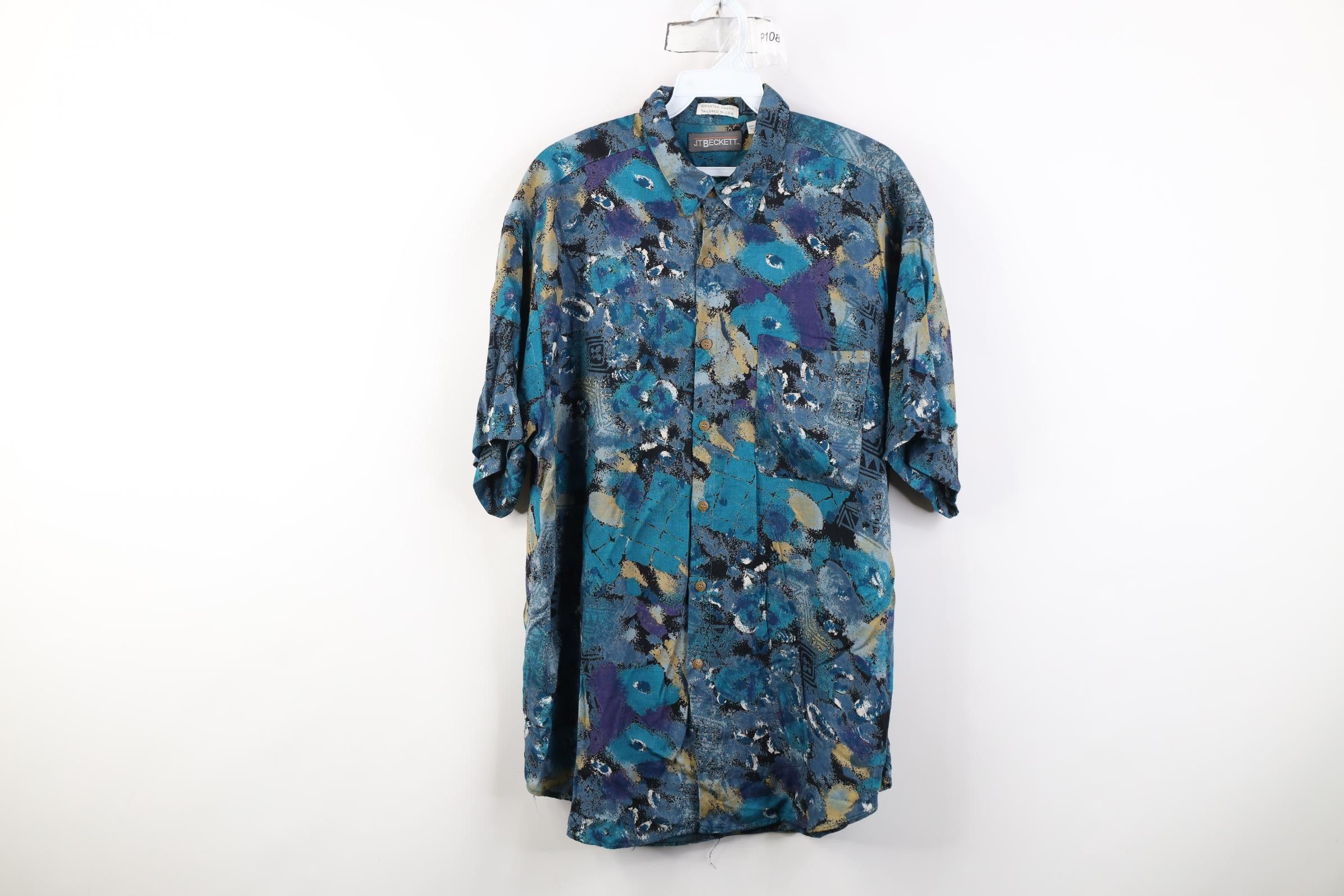Vintage Vintage 90s Streetwear Gabardine Collared Button Shirt USA Size US L / EU 52-54 / 3 - 1 Thumbnail