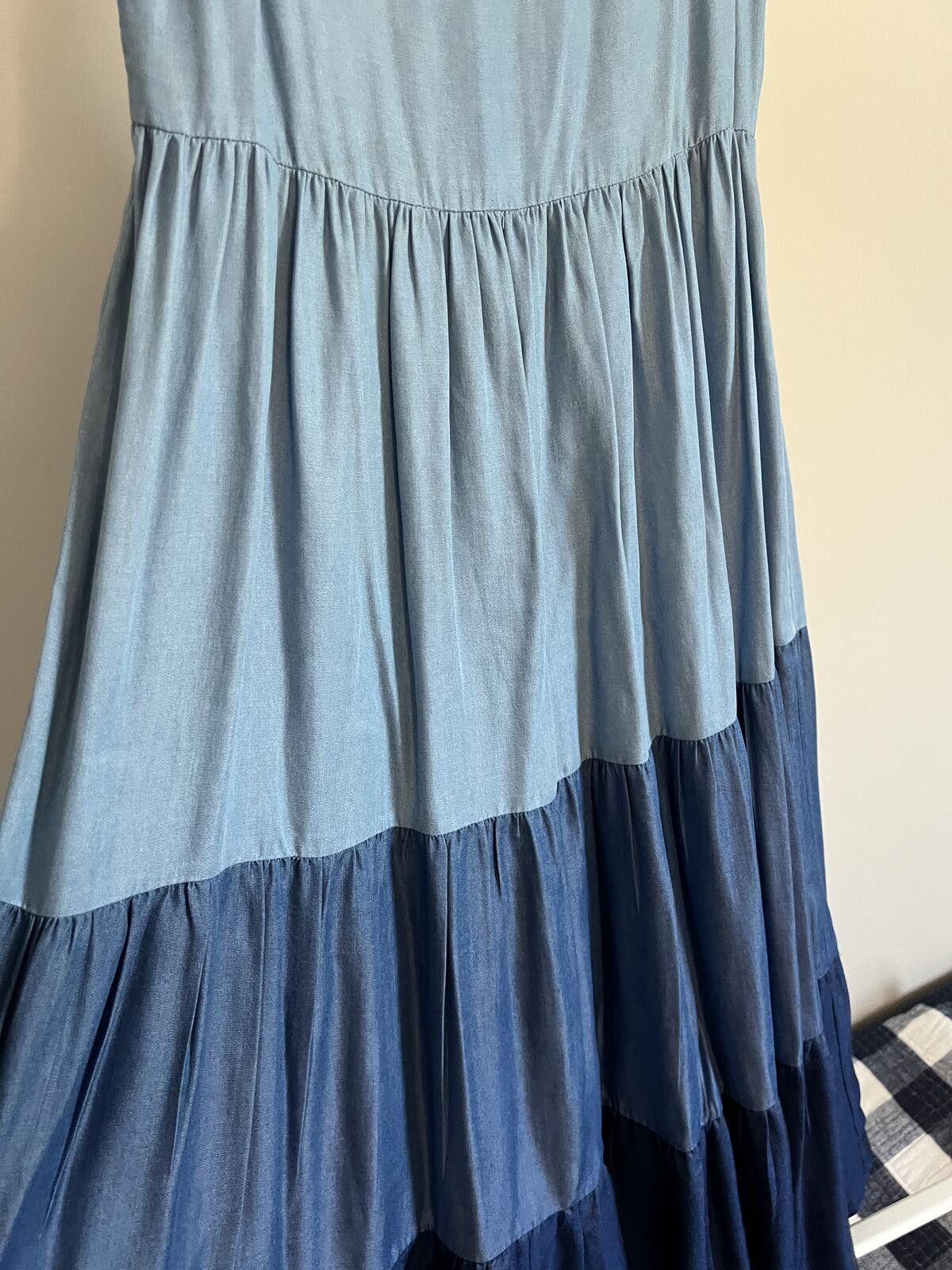 Kate Spade Kate Spade Broome Street Chambray Tiered Midi Dress Size S / US 4 / IT 40 - 4 Thumbnail
