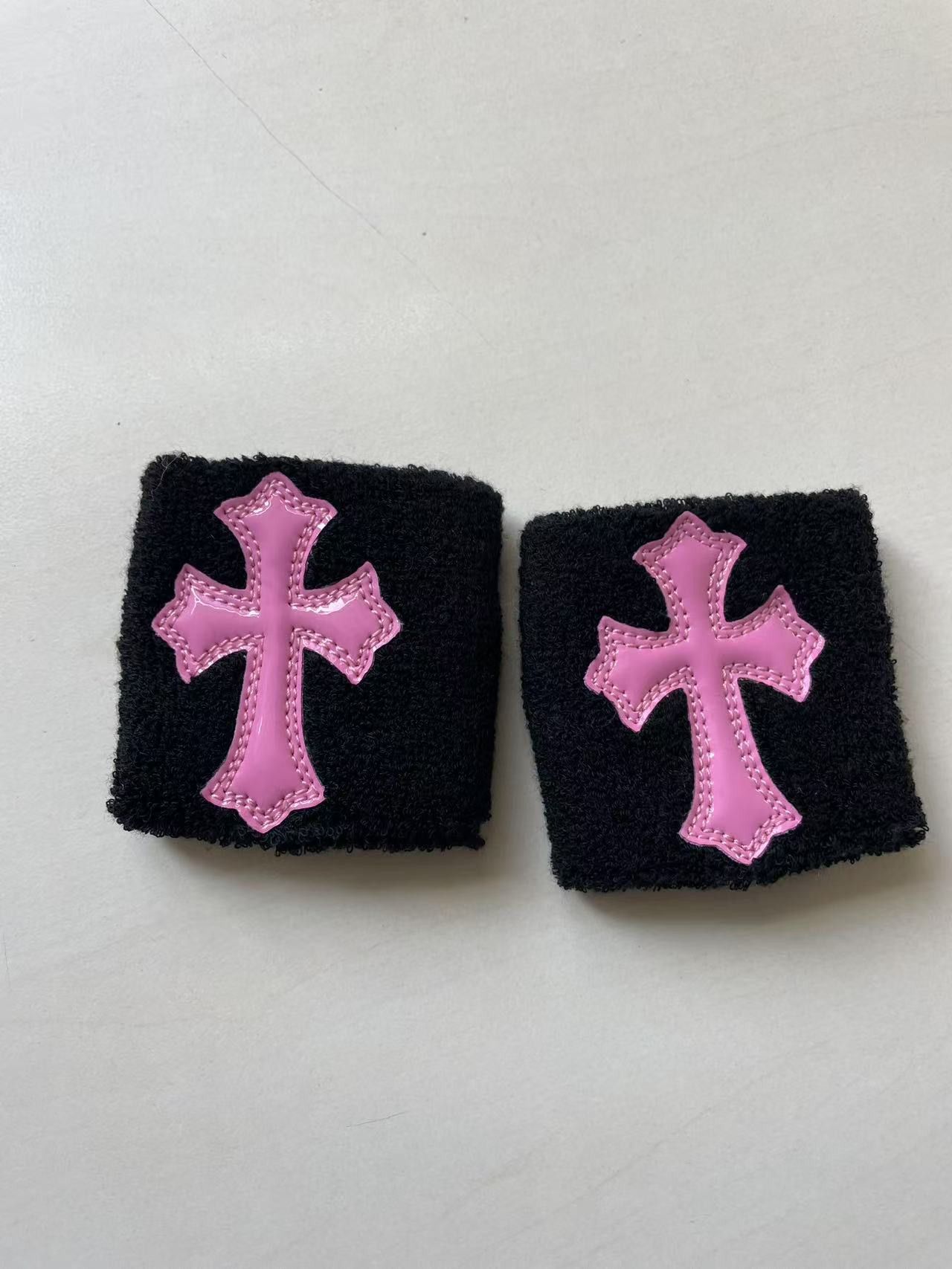 Chrome Hearts Chrome Hearts Pink Patent Leather Cross Patch Sweatbands Size ONE SIZE - 3 Thumbnail